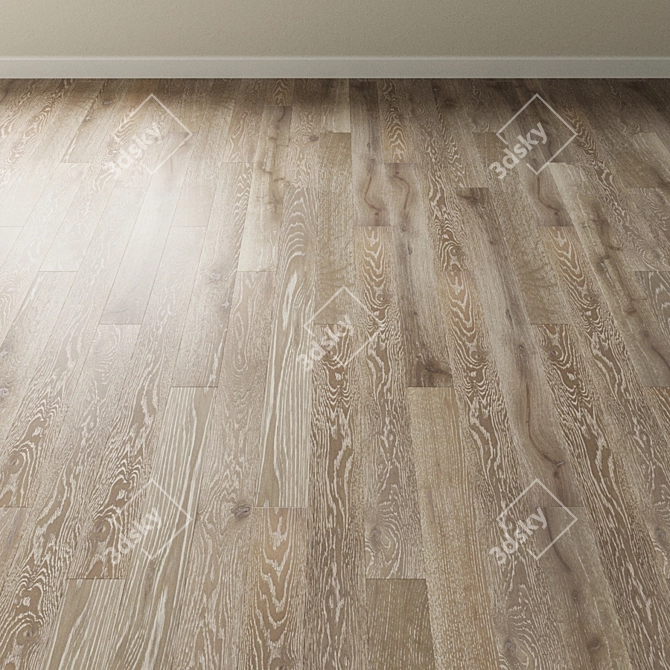 Gray Cashmere Oak Chevron Parquet 3D model image 4