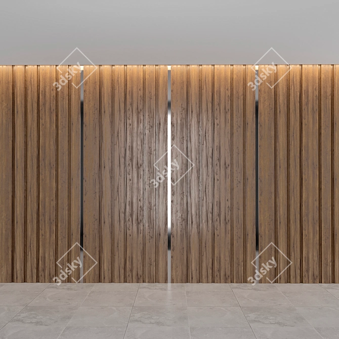 Title: Natural Wood Paneling 3D model image 2