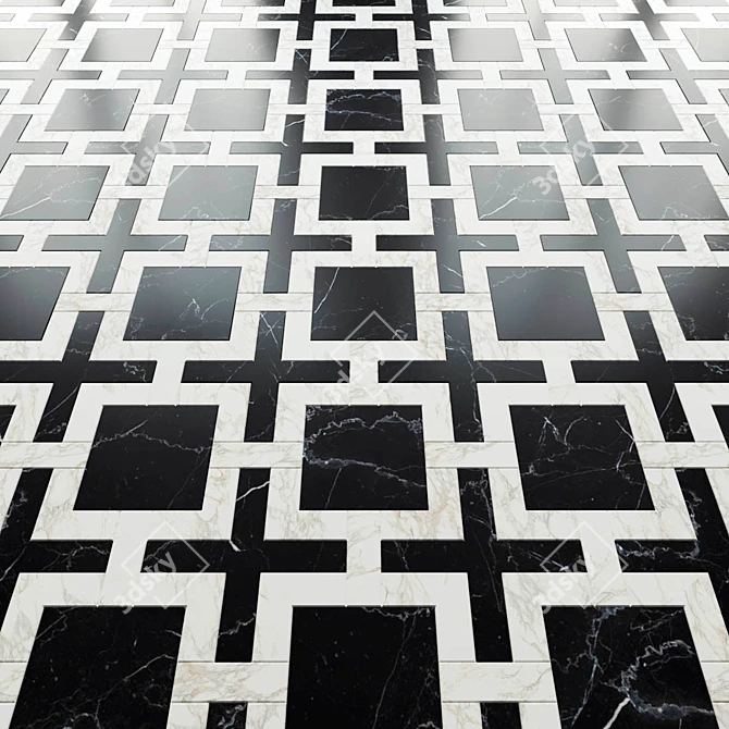 Elegant Marble Tiles: Madique Masterpieces 3D model image 4