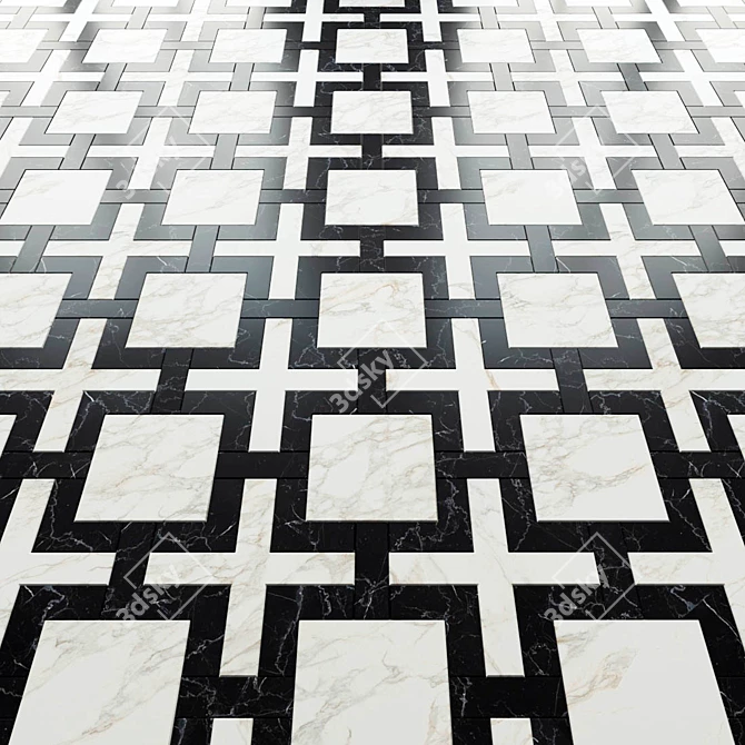 Elegant Marble Tiles: Madique Masterpieces 3D model image 5