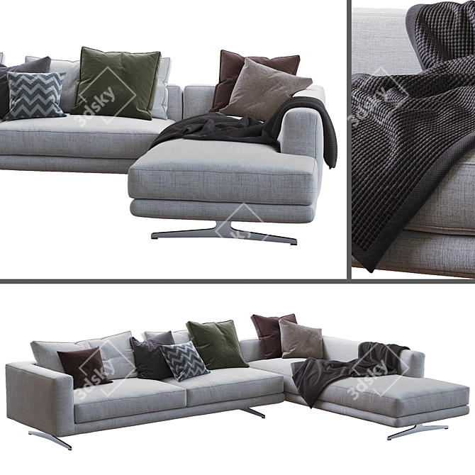 Campiello Flexform Sofa: Modern Comfort 3D model image 1