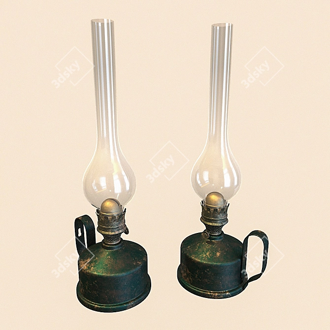 Title: Vintage Kerosene Lamp 3D model image 1