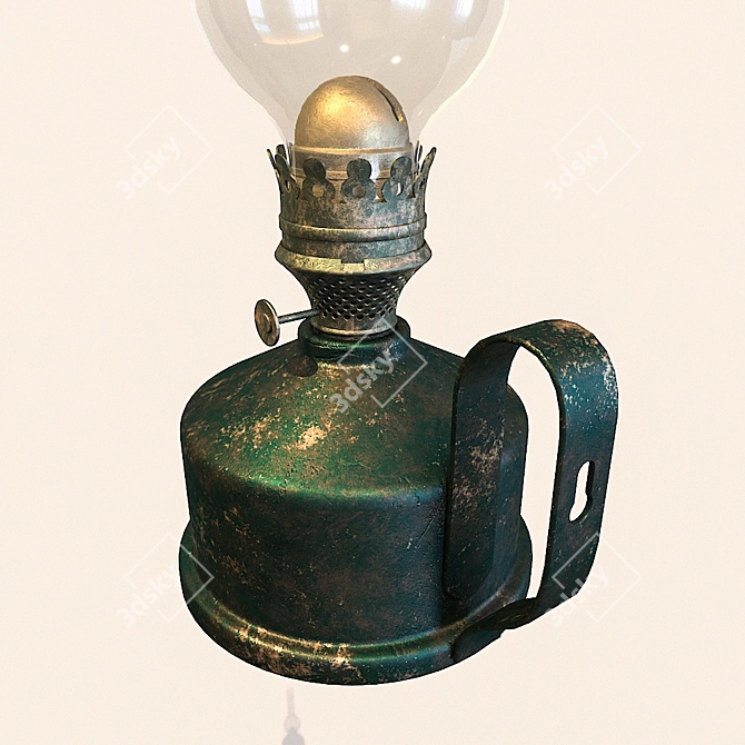 Title: Vintage Kerosene Lamp 3D model image 2