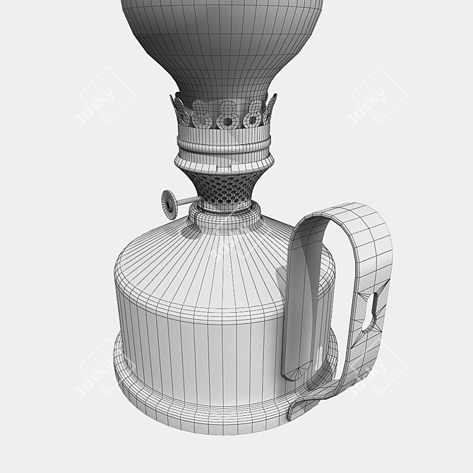 Title: Vintage Kerosene Lamp 3D model image 3