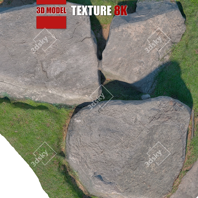 Detailed Stone 3D Model 3D model image 2