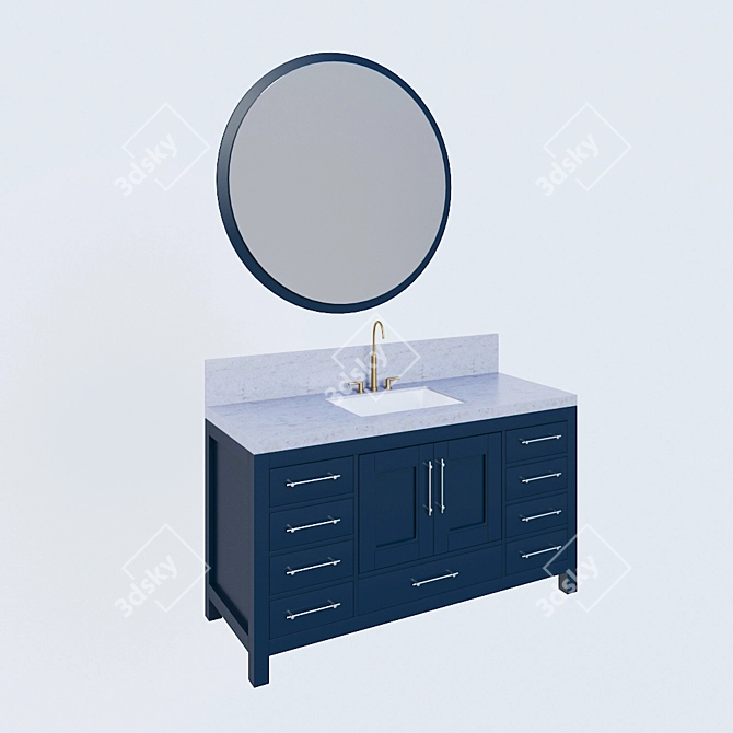 Kendall Blue Vanity Set 3D model image 1