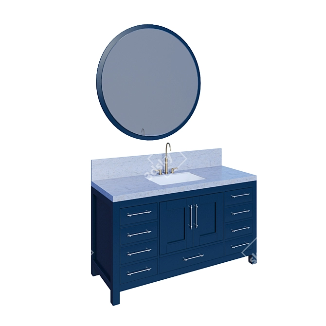 Kendall Blue Vanity Set 3D model image 4