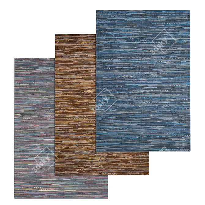 High-Quality 3-Piece Carpet Set 3D model image 1