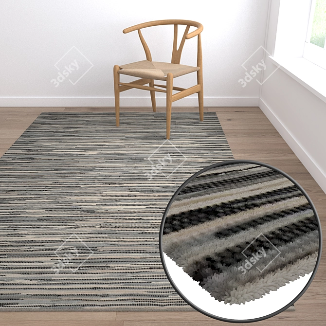 3-Piece High Quality Carpet Set 3D model image 5