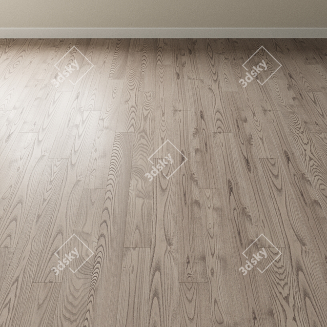 Silver Ash Chevron Parquet 3D model image 2