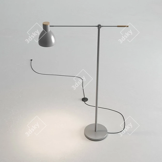 Stylish Steel Floor Lamp 3D model image 2