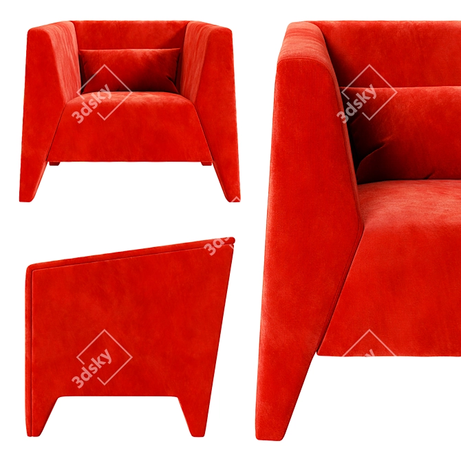 Sophisticated Smania Abby Armchair 3D model image 2