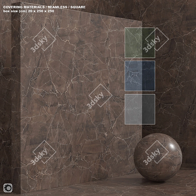 Seamless Stone & Marble Set 145 3D model image 1