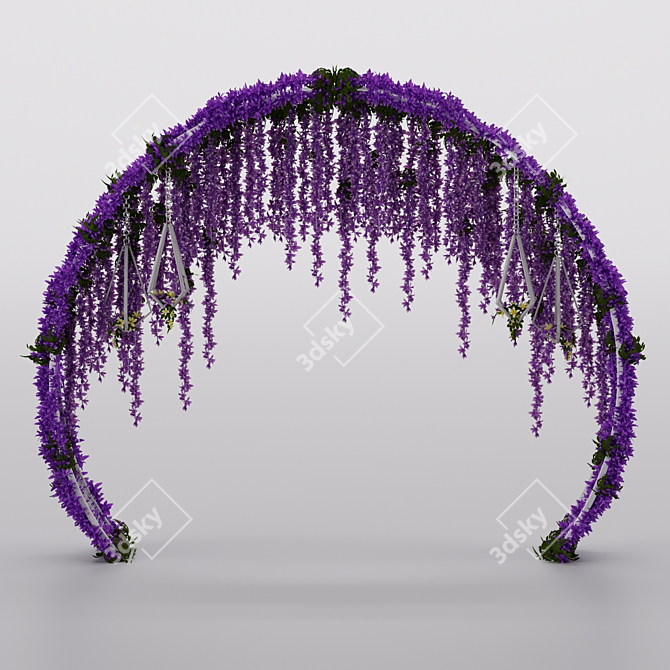 Elegant Floral Wedding Arch 3D model image 2