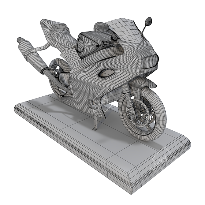 Iron Motorbike Decor: Vintage Motorcycle Ornament 3D model image 5