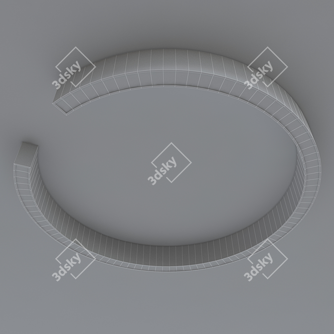 Geometric Circle Ring Light 3D model image 4