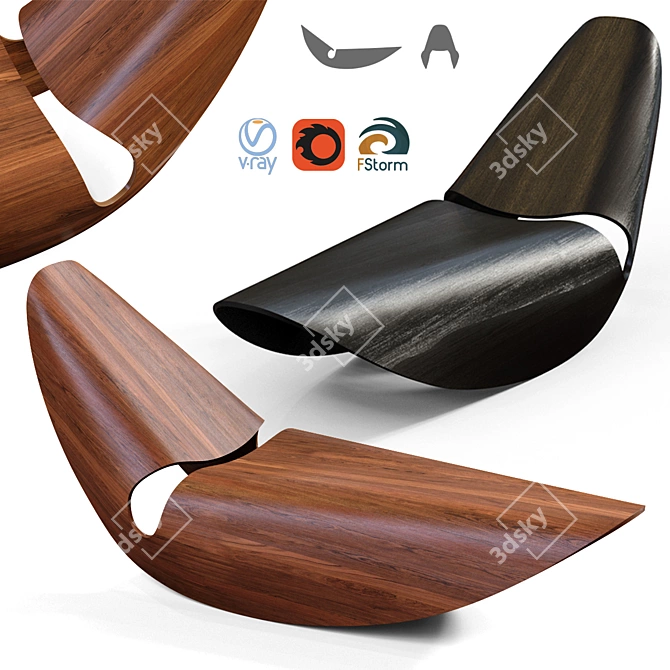 Stylish Cowrie Rocker: Versatile Design 3D model image 1