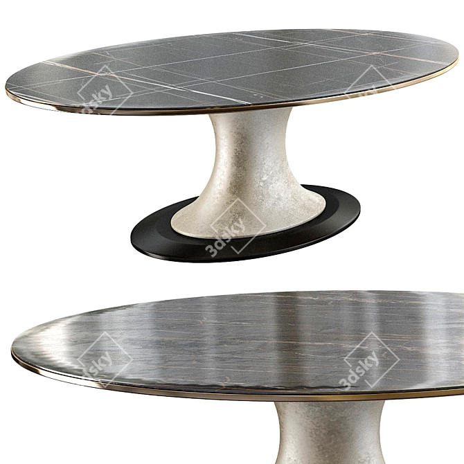 Modern Minimalist Walnut Table 3D model image 1