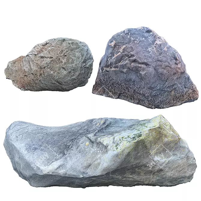 Beach Rocks Collection: Photorealistic 3D Models 3D model image 1