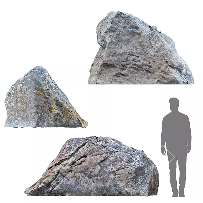  Coastal Gems: 3D Beach Rocks 3D model image 3