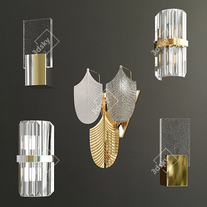 Golden Glow Wall Sconce 3D model image 2