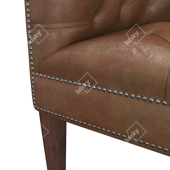 Elegant Burghley Chesterfield Armchair 3D model image 4