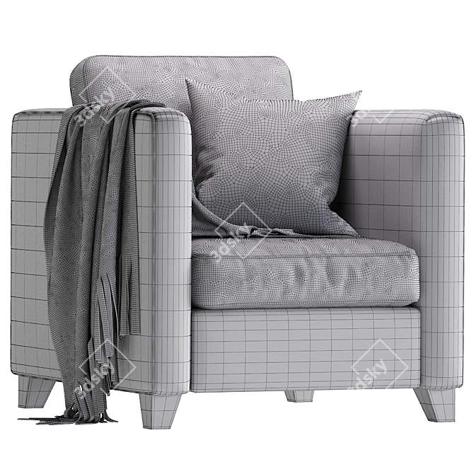 Cozy Beige Armchair: BARI MT 3D model image 5