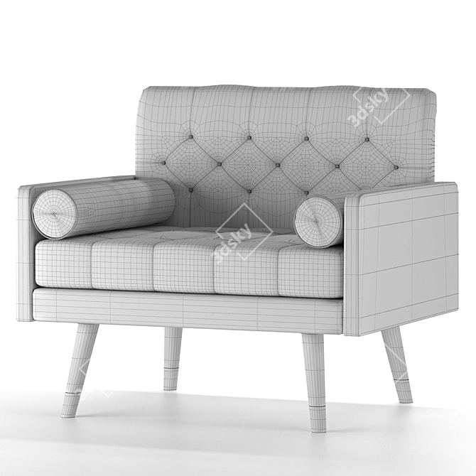 Elegant Eugene Club Chair 3D model image 3
