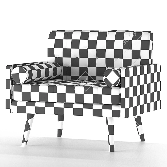 Elegant Eugene Club Chair 3D model image 4