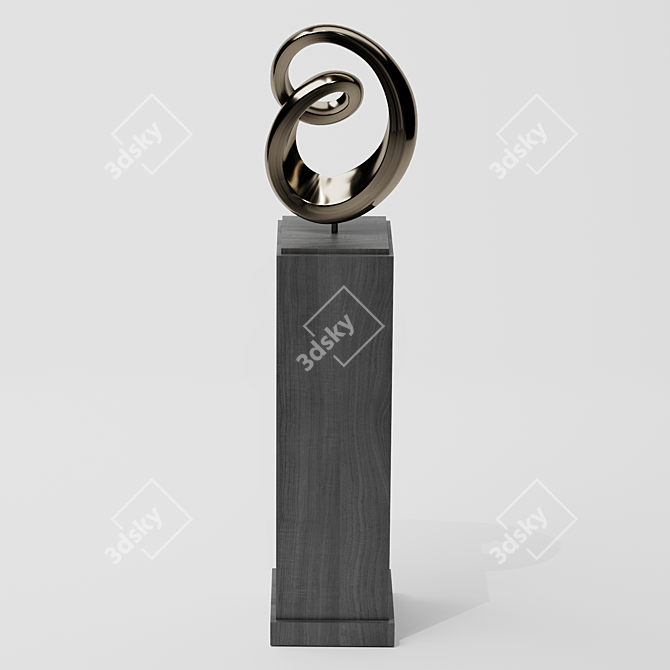 Rustic Metal Pedestal Stand 3D model image 1