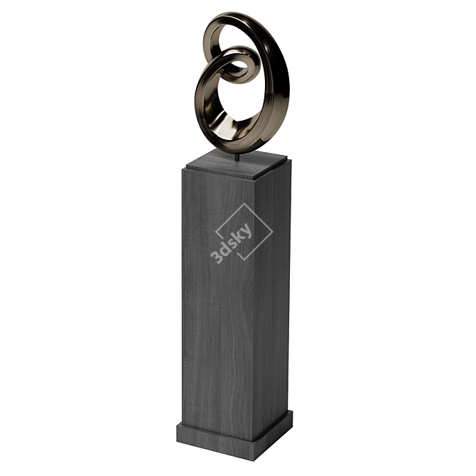 Rustic Metal Pedestal Stand 3D model image 2
