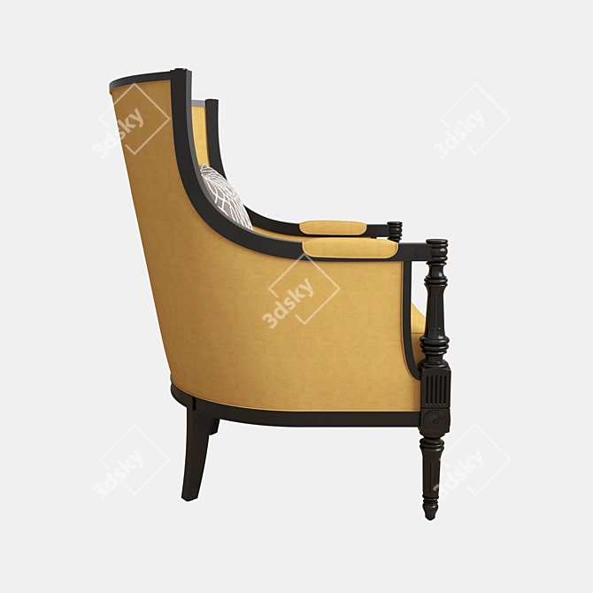 Massoud Lark: Handcrafted Hardwood Chair 3D model image 3