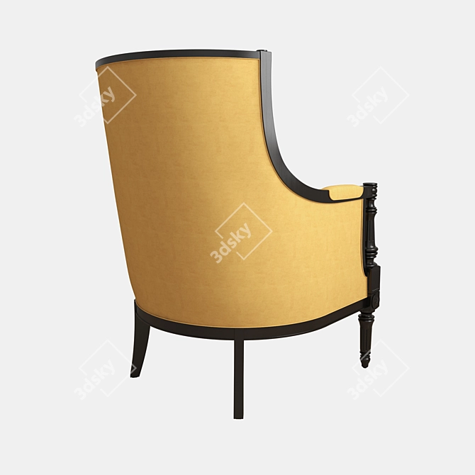 Massoud Lark: Handcrafted Hardwood Chair 3D model image 4