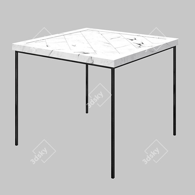 Regal Square Marble Dining Table 3D model image 2