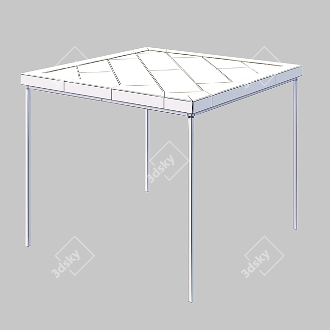 Regal Square Marble Dining Table 3D model image 3