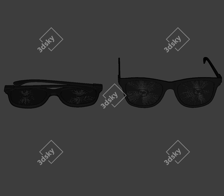 Foldable Sunglasses in Black/White 3D model image 8