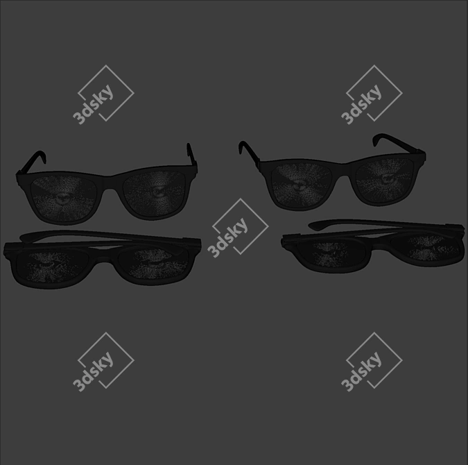 Foldable Sunglasses in Black/White 3D model image 10