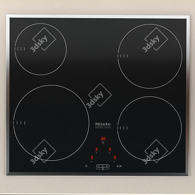 Minimalistic Miele Kitchen Set 3D model image 3