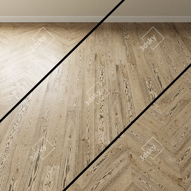 Antique Patina Oak Parquet: Inspire Your Space 3D model image 1