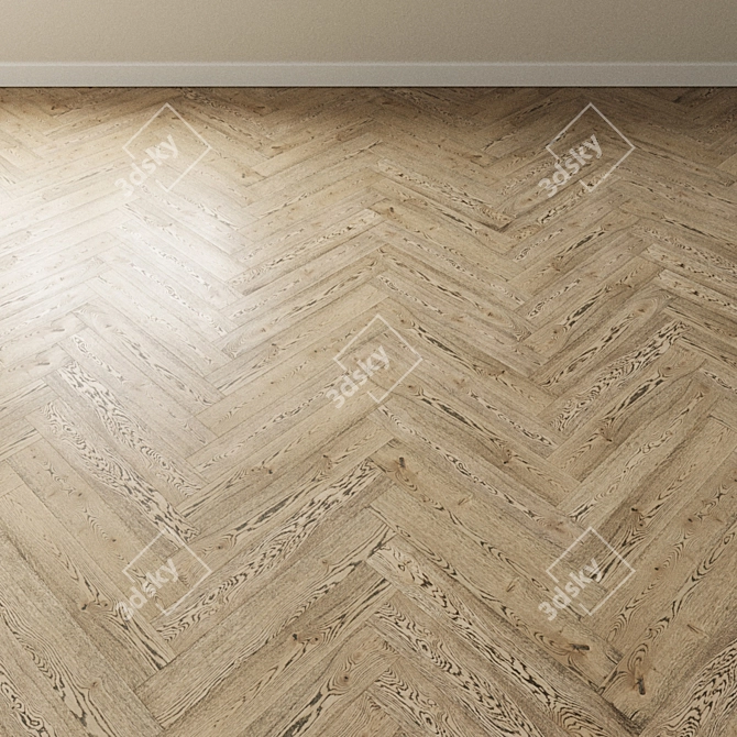 Antique Patina Oak Parquet: Inspire Your Space 3D model image 4