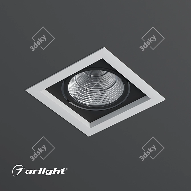 Adjustable 25W Recessed Spotlight 3D model image 2