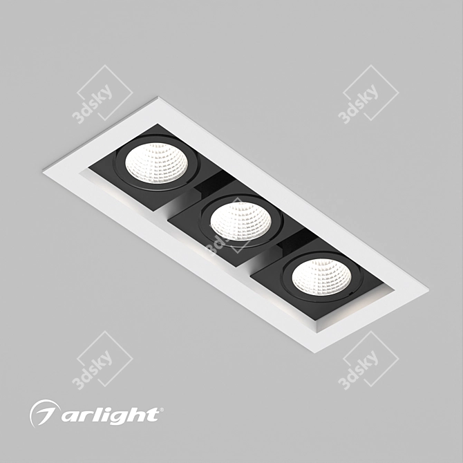 Versatile Adjustable Recessed Spotlight 3D model image 4