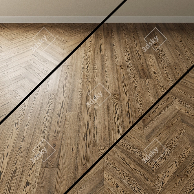 French Tapestry Gray Oak Parquet 3D model image 1