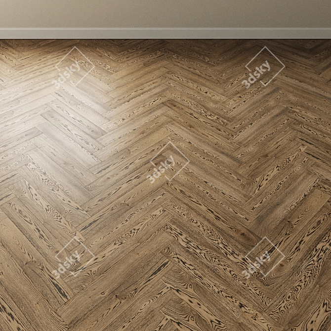 French Tapestry Gray Oak Parquet 3D model image 4