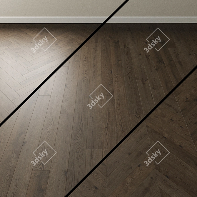 Marseille Gray Oak Parquet: Artistry & Craftsmanship 3D model image 1