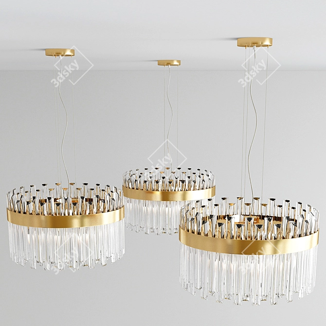 Modern Elegance Pendant Chandelier 3D model image 3