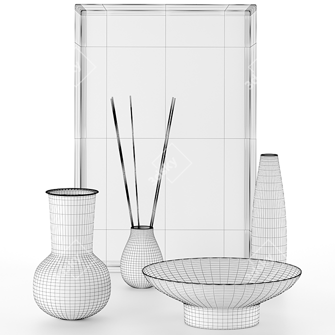 Elegance Collection: Vase & Frame 3D model image 2