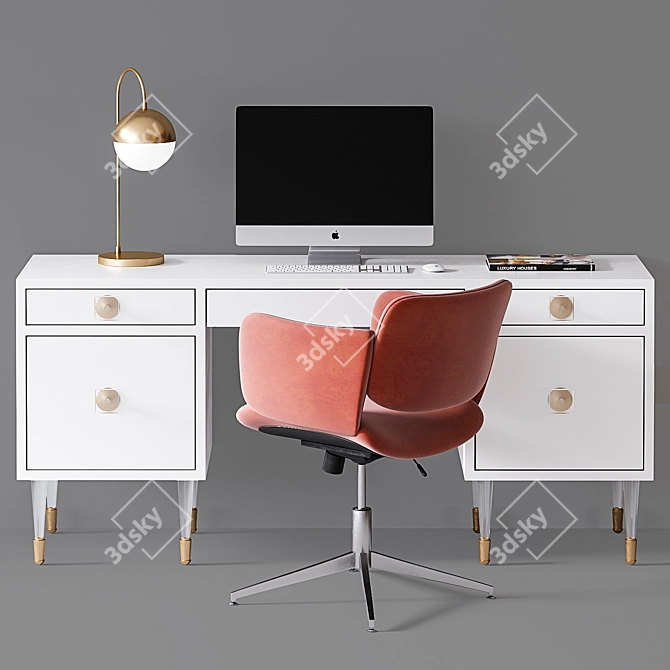 Stylish CB2 & Anthropologie Office Set 3D model image 1