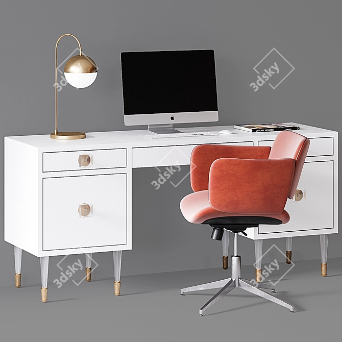 Stylish CB2 & Anthropologie Office Set 3D model image 2