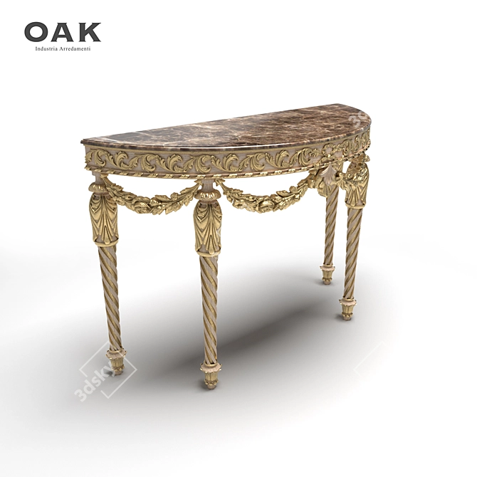 Galleria Collection Golden Leaf Wood Console 3D model image 1